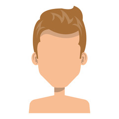 young man shirtless avatar character vector illustration design