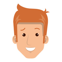 Fototapeta premium young man head avatar character vector illustration design