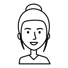 beautiful and young woman character vector illustration design