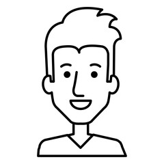 young man avatar character vector illustration design