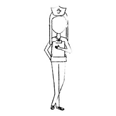 nurse Professional woman of health with order vector illustration design