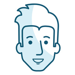young man head avatar character vector illustration design