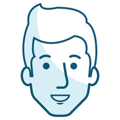 young man head avatar character vector illustration design