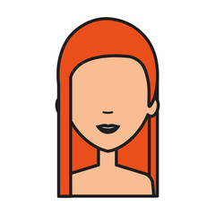 beautiful and young woman shirtless character vector illustration design