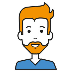 young man avatar character vector illustration design