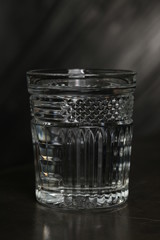 Full glass of water. Close up