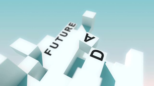 Database words animated with cubes