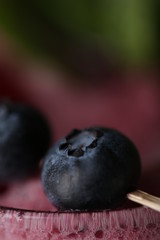 Blueberry smoothie. Close up