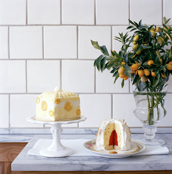 Bombe glacee dessert in workshop