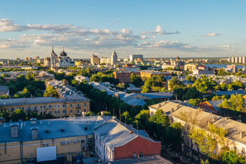 Aerial view of Voronezh downtown in summer
