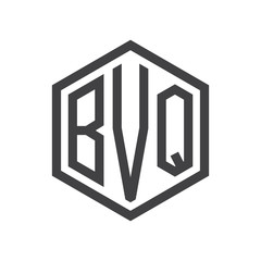 three-letter initials hexagon logo black