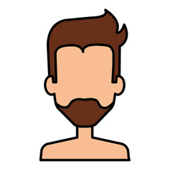 young man shirtless avatar character vector illustration design