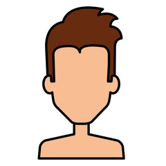 young man shirtless avatar character vector illustration design
