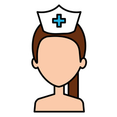 nurse Professional woman of health shirtless vector illustration design