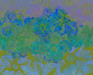 Obraz na płótnie Canvas Camellia Hedges Cool Colors Abstract Art