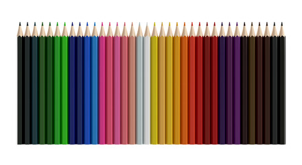 Fototapeta premium Color pencils isolated on white background, 3D rendering