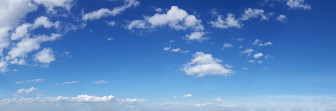 Panoramic sky with cloud on a sunny day.