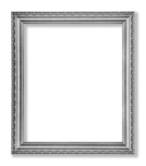 Old picture frame on white background.
