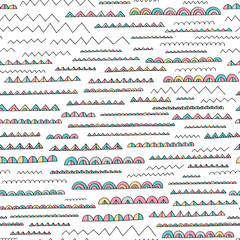 Hand drawn abstract pattern in memphis style.