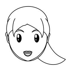 woman face cartoon icon vector illustration graphic design