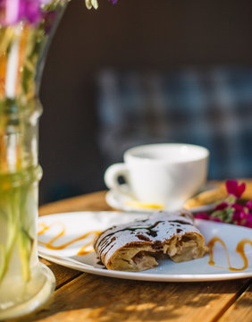 coffee cup tea breakfast drink cake food dessert table sweet morning spoon milk foodie 