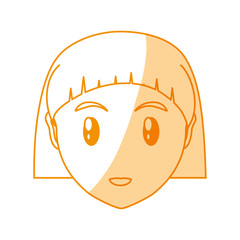 woman face cartoon icon vector illustration graphic design