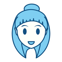 woman face cartoon icon vector illustration graphic design