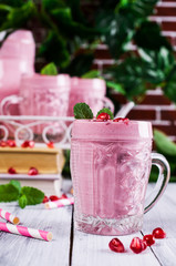 Smoothies with pomegranate seeds