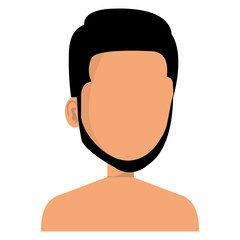 young man shirtless avatar character vector illustration design