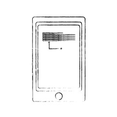 drawing smartphone phone technology device vector illustration