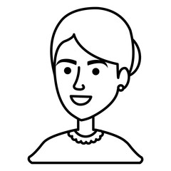 beautiful and young woman character vector illustration design