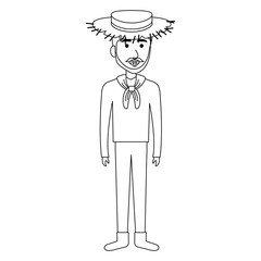 man in farmer costume vector illustration design