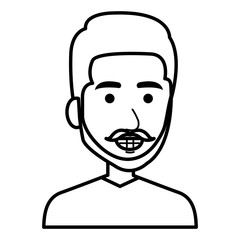 young man avatar character vector illustration design