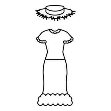 female Typical farmer costume icon vector illustration design