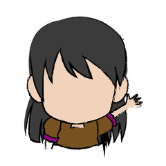 manga anime girl chibi character little vector illustration
