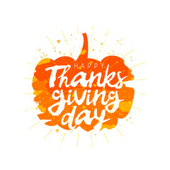 Happy Thanksgiving. Orange pumpkin