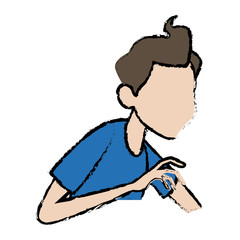 sick man unhappy character healthcare cartoon vector illustration