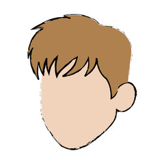 cartoon head man profile avatar vector illustration