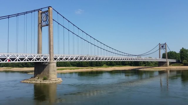Suspension bridge over the river Loire, Ancenis, France