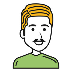 young man avatar character vector illustration design