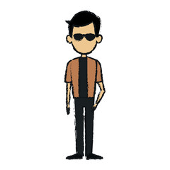 man standing cartoon male people avatar vector illustration