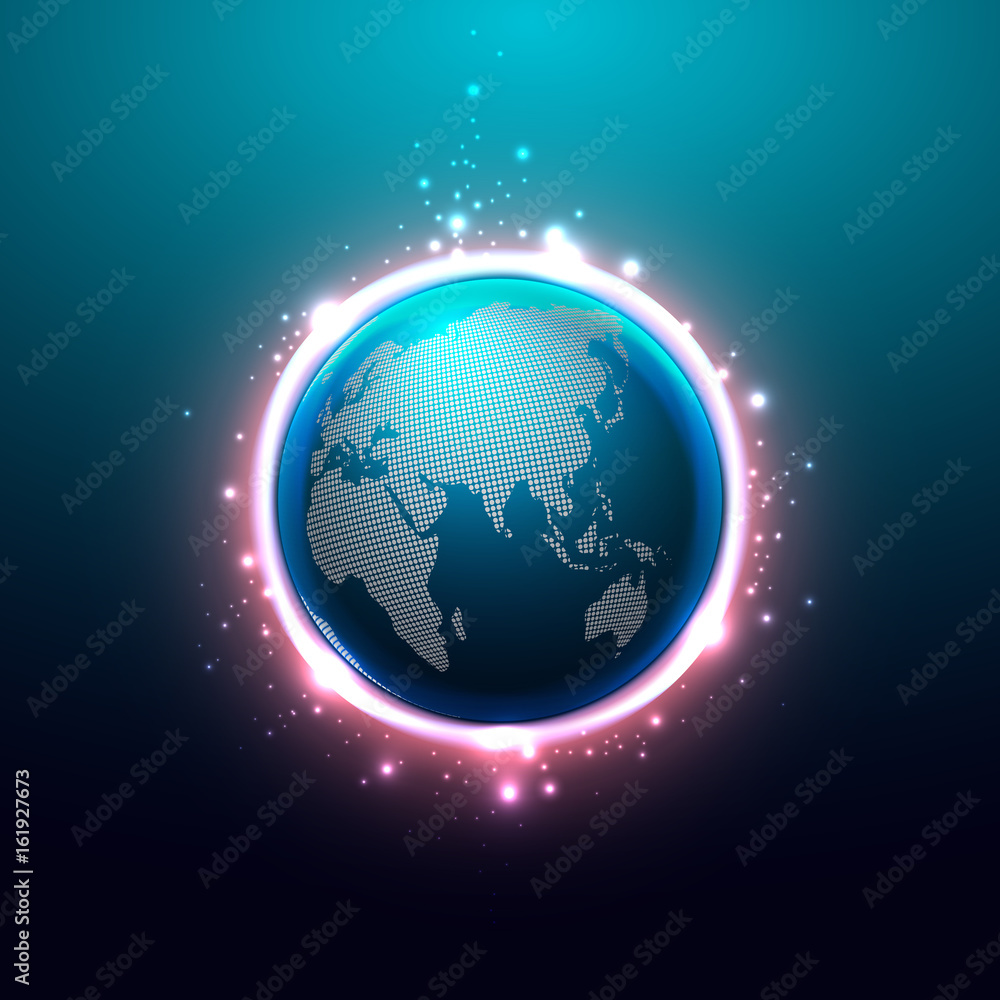 Aufkleber abstract global business communication and technology background with globe.use for business,compute