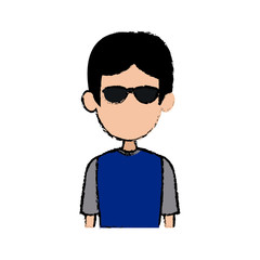 portrait man male character profile avatar people vector illustration