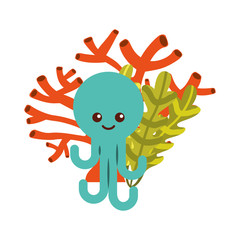 cute octopus isolated icon vector illustration design