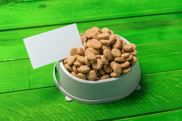 Dried food for dogs or cats.