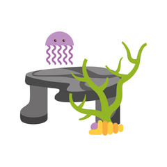 cute jellyfish sealife icon vector illustration design