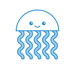 cute jellyfish sealife icon vector illustration design