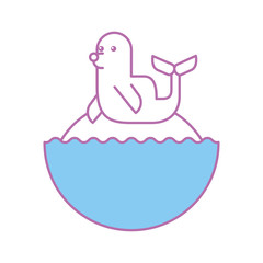 cute seal isolated icon vector illustration design