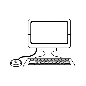 computer keyboard mouse device technology vector illustration