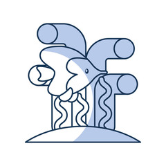 sea fish swiming icon vector illustration design